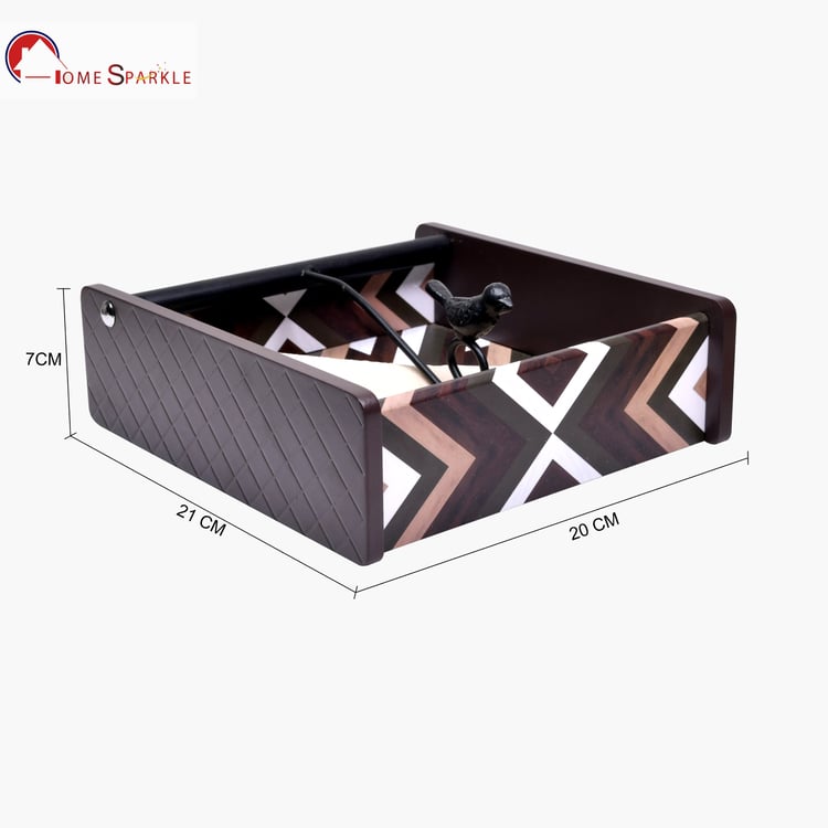 HOME SPARKLE Wooden Printed Napkin Holder