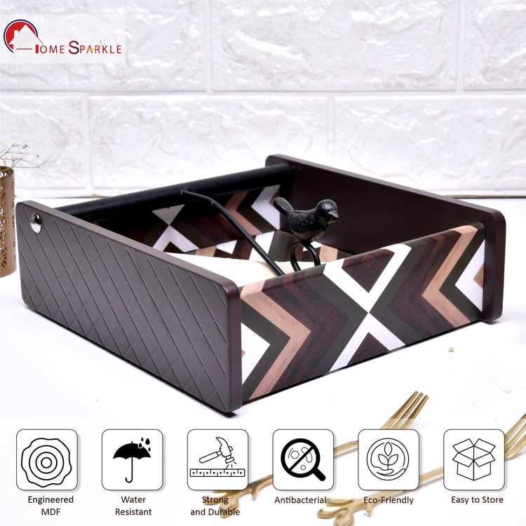 HOME SPARKLE Wooden Printed Napkin Holder