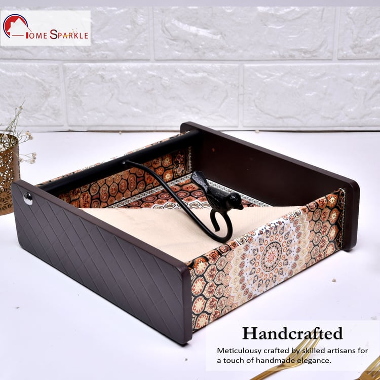 HOME SPARKLE Wooden Printed Napkin Holder