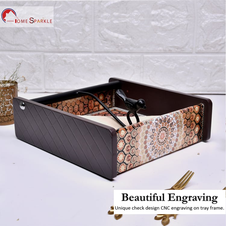 HOME SPARKLE Wooden Printed Napkin Holder