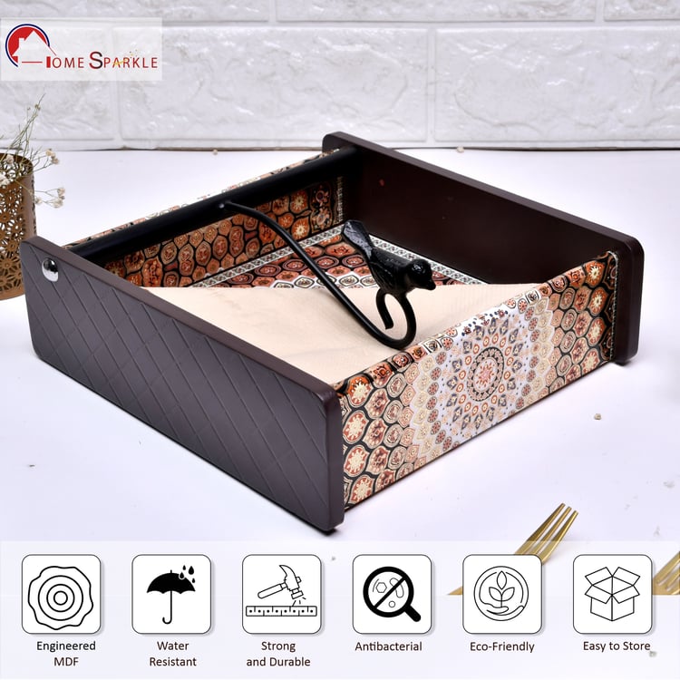 HOME SPARKLE Wooden Printed Napkin Holder