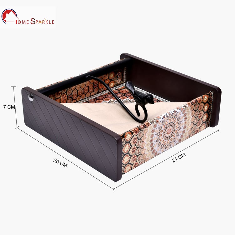 HOME SPARKLE Wooden Printed Napkin Holder