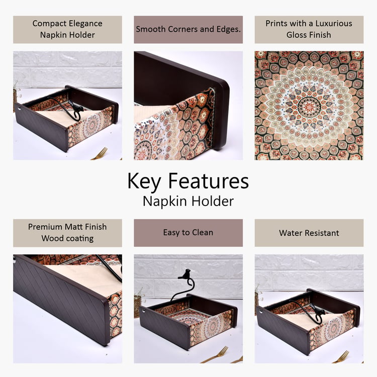 HOME SPARKLE Wooden Printed Napkin Holder