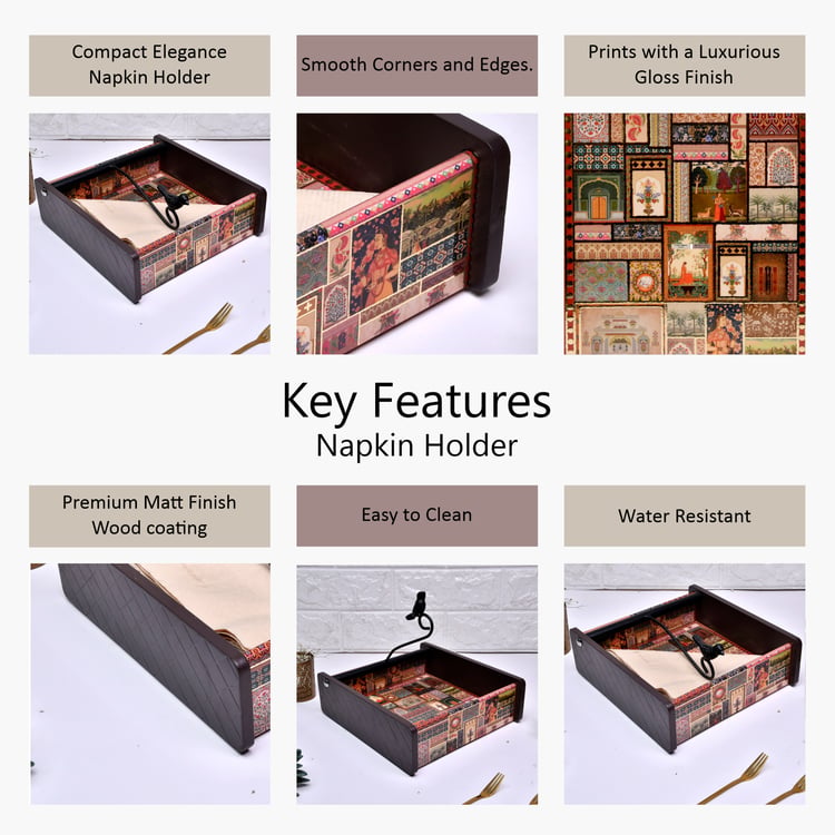 HOME SPARKLE Wooden Printed Napkin Holder
