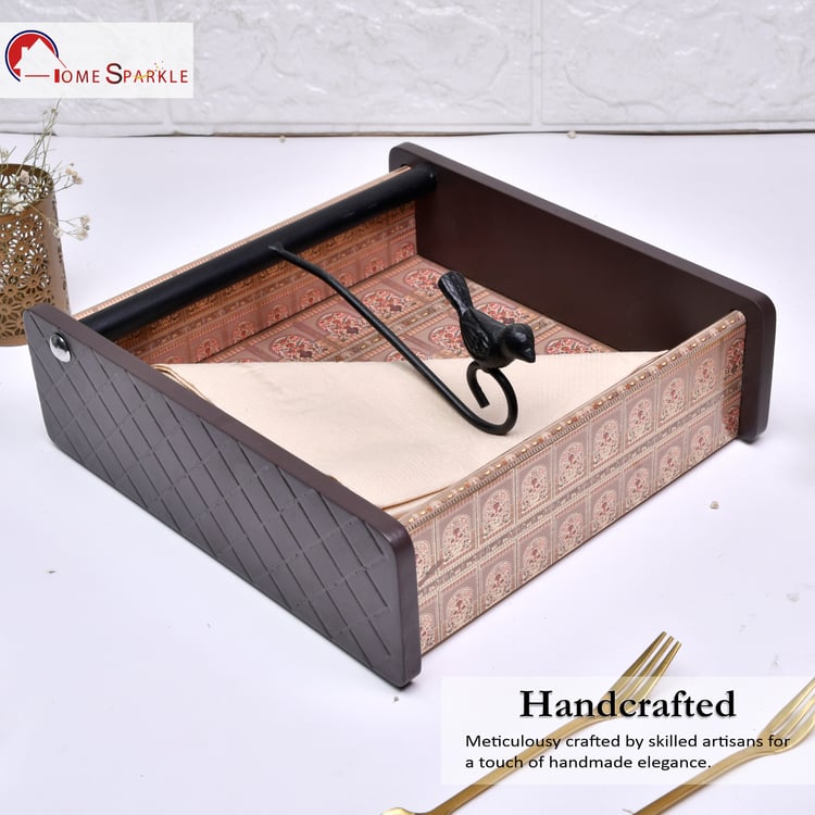 HOME SPARKLE Wooden Printed Napkin Holder