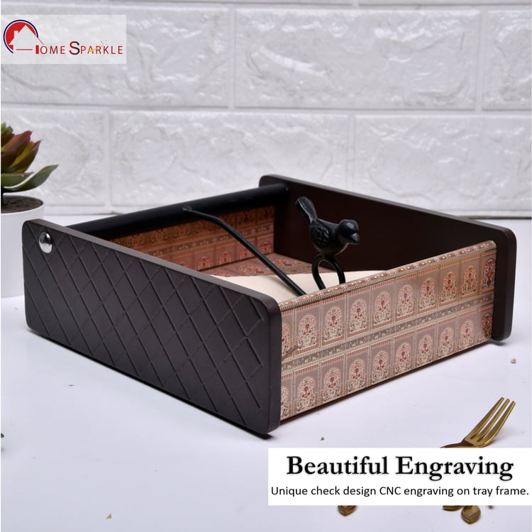 HOME SPARKLE Wooden Printed Napkin Holder