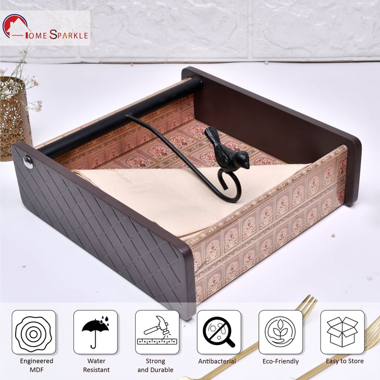 HOME SPARKLE Wooden Printed Napkin Holder