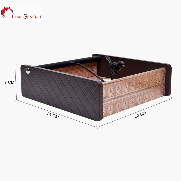 HOME SPARKLE Wooden Printed Napkin Holder