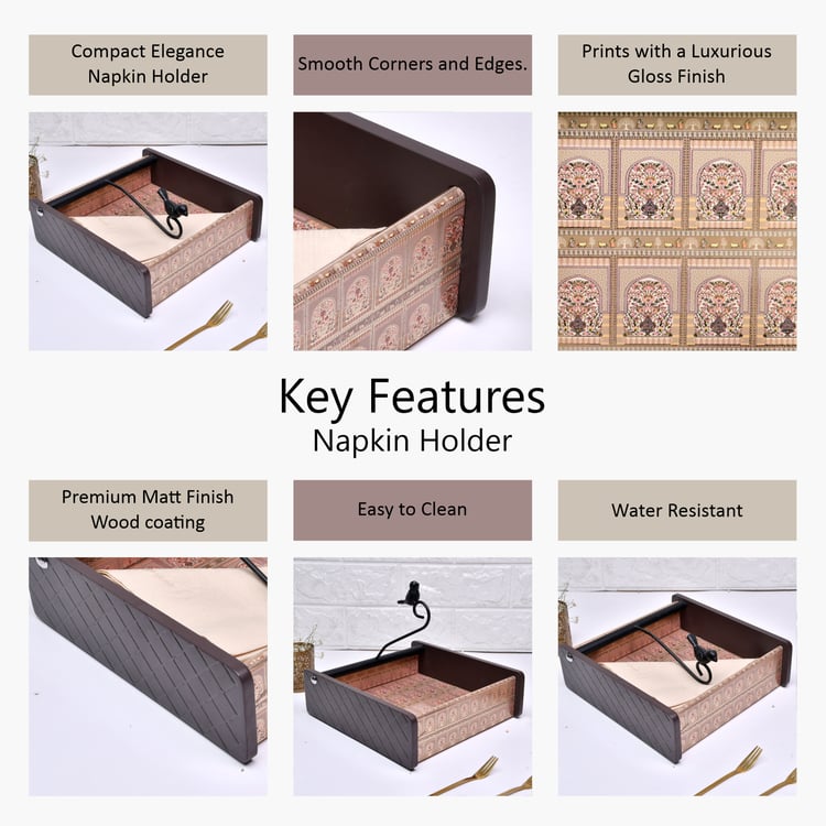 HOME SPARKLE Wooden Printed Napkin Holder