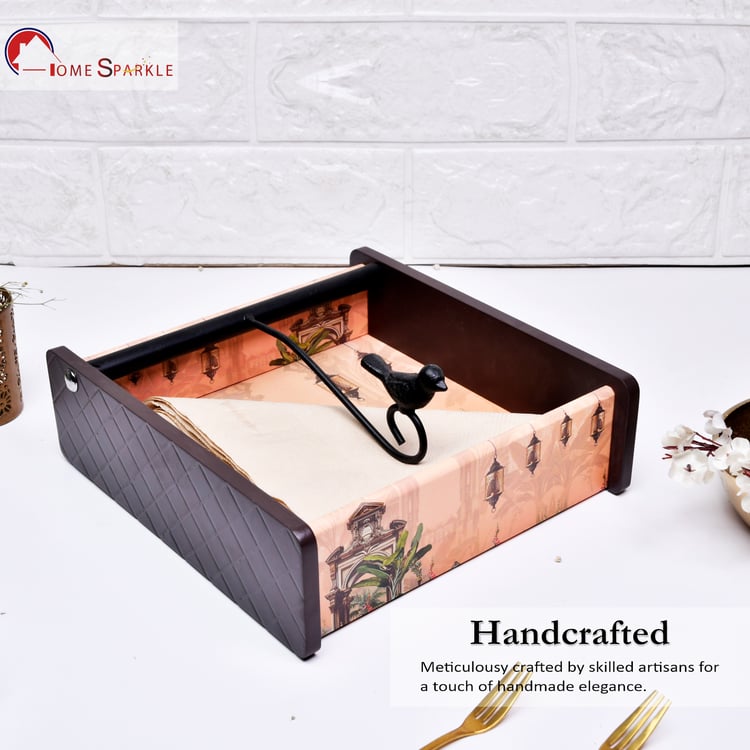 HOME SPARKLE Wooden Printed Napkin Holder
