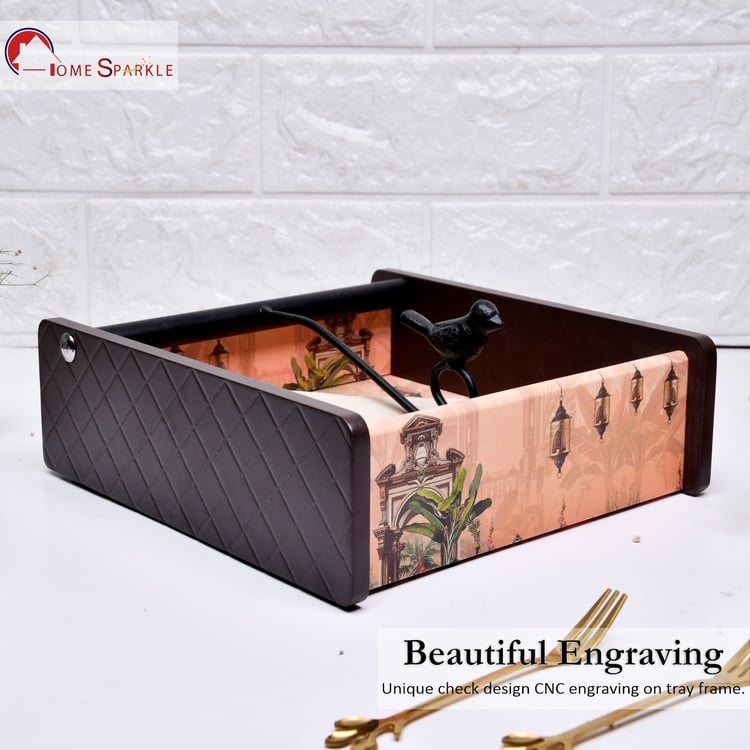 HOME SPARKLE Wooden Printed Napkin Holder