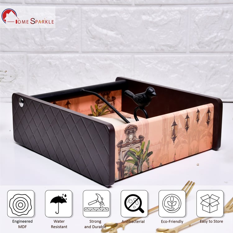 HOME SPARKLE Wooden Printed Napkin Holder