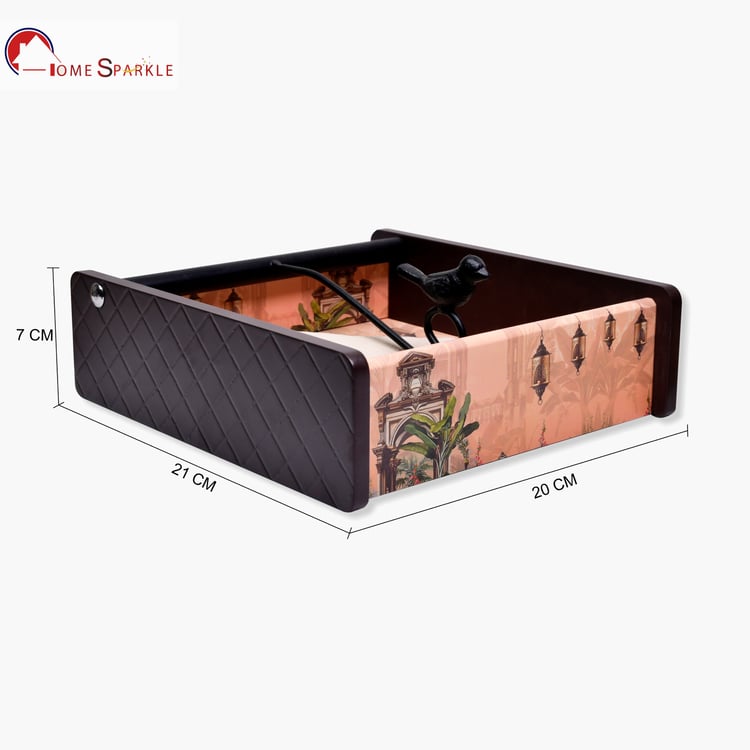 HOME SPARKLE Wooden Printed Napkin Holder