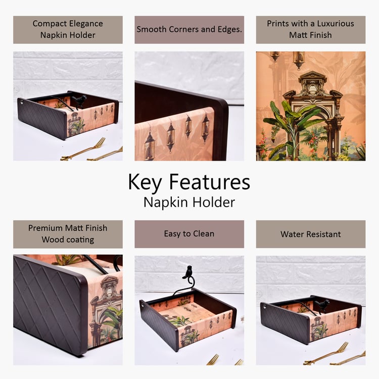 HOME SPARKLE Wooden Printed Napkin Holder