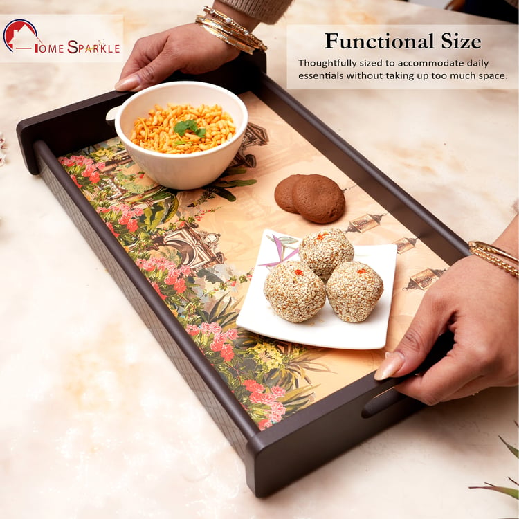 HOME SPARKLE Set of 3 Wooden Serving Trays