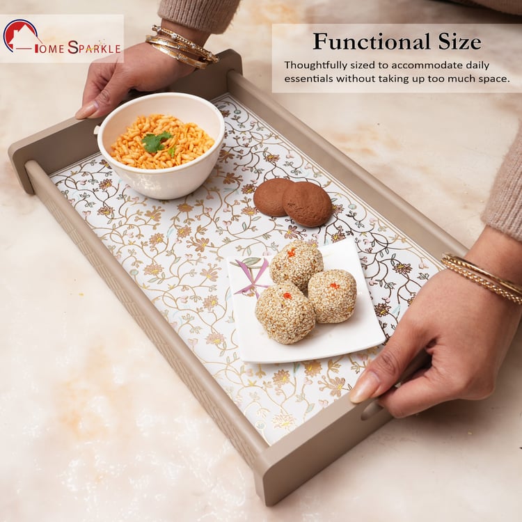 HOME SPARKLE Set of 3 Wooden Serving Trays