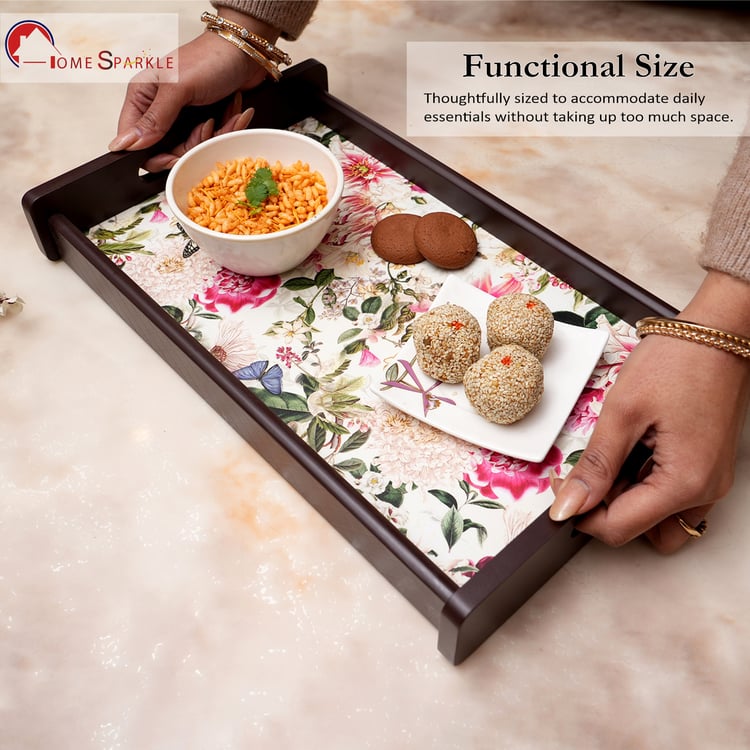 HOME SPARKLE Set of 3 Wooden Serving Trays
