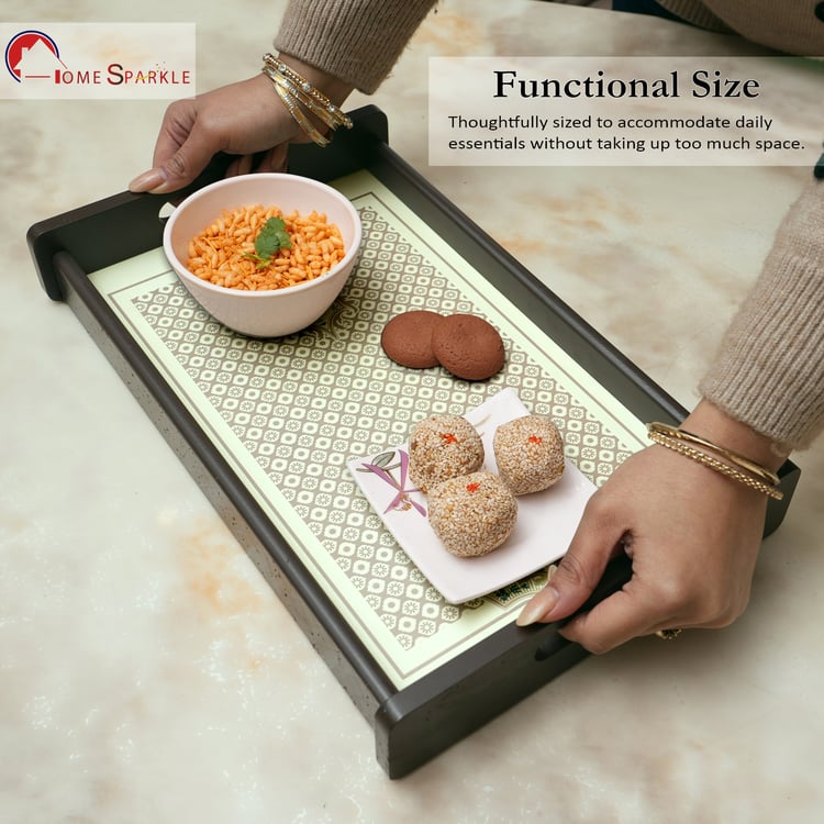 HOME SPARKLE Set of 3 Wooden Serving Trays