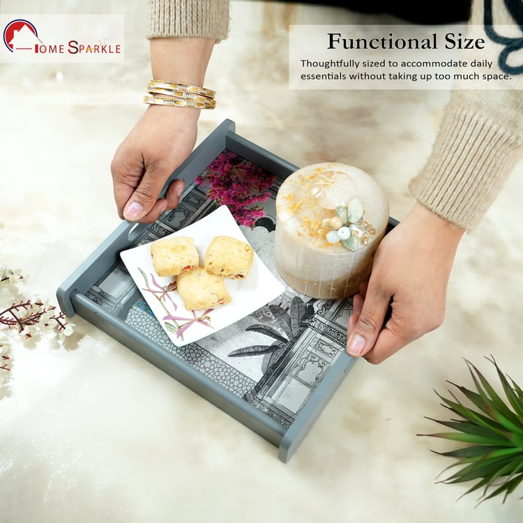 HOME SPARKLE Wooden Serving Tray - 25x25x5cm