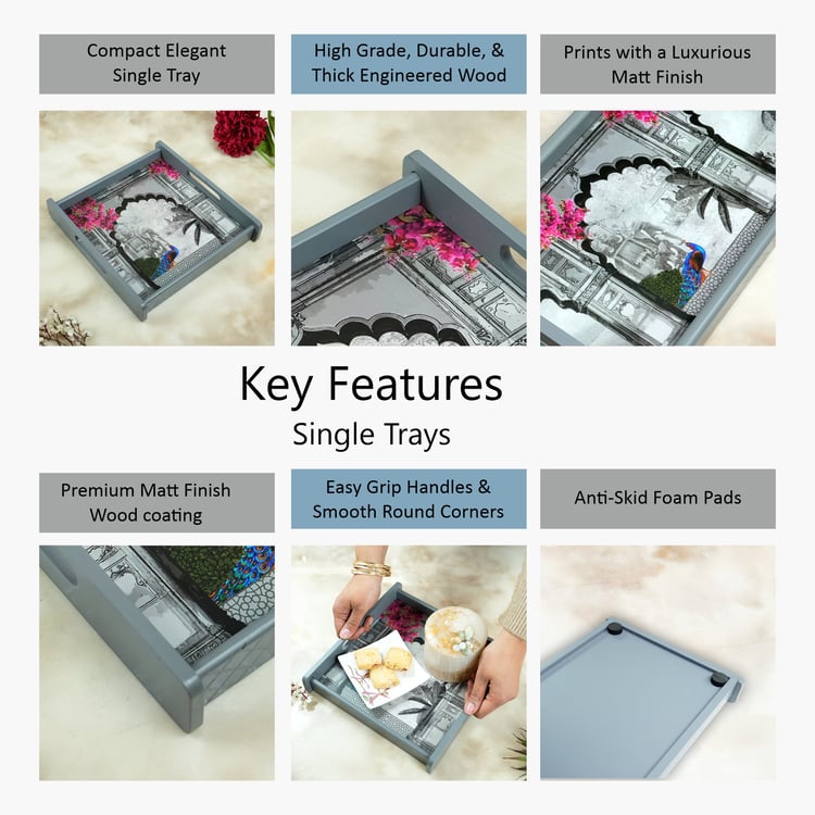 HOME SPARKLE Wooden Serving Tray - 25x25x5cm