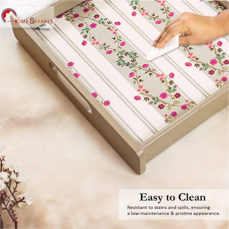 HOME SPARKLE Wooden Serving Tray - 25x25x5cm