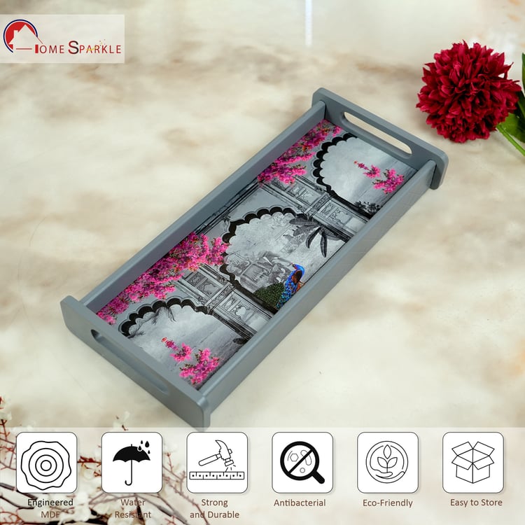 HOME SPARKLE Wooden Serving Tray - 33x14x5cm