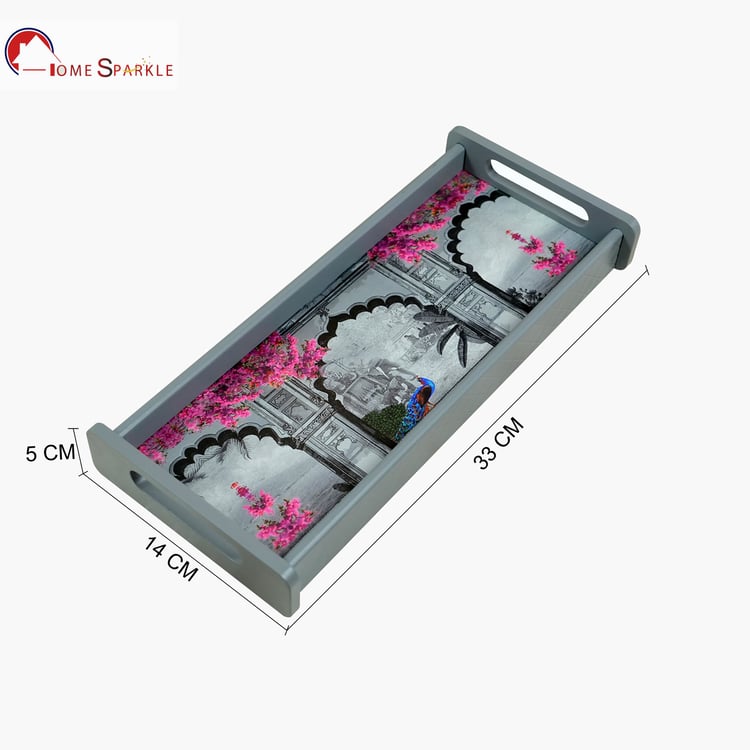 HOME SPARKLE Wooden Serving Tray - 33x14x5cm