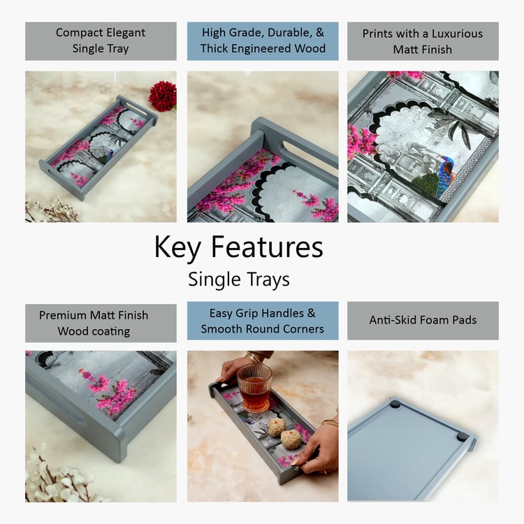 HOME SPARKLE Wooden Serving Tray - 33x14x5cm