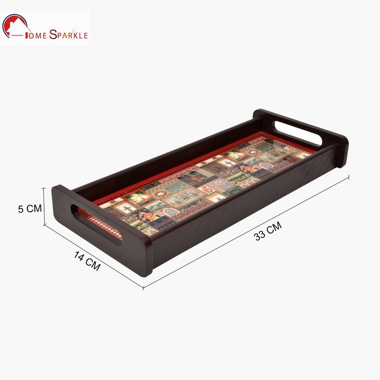 HOME SPARKLE Wooden Serving Tray - 33x14x5cm