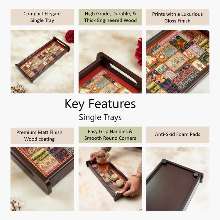 HOME SPARKLE Wooden Serving Tray - 33x14x5cm