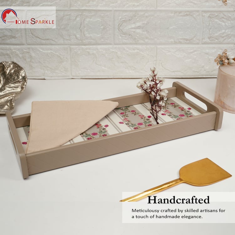 HOME SPARKLE Wooden Serving Tray - 33x14x5cm