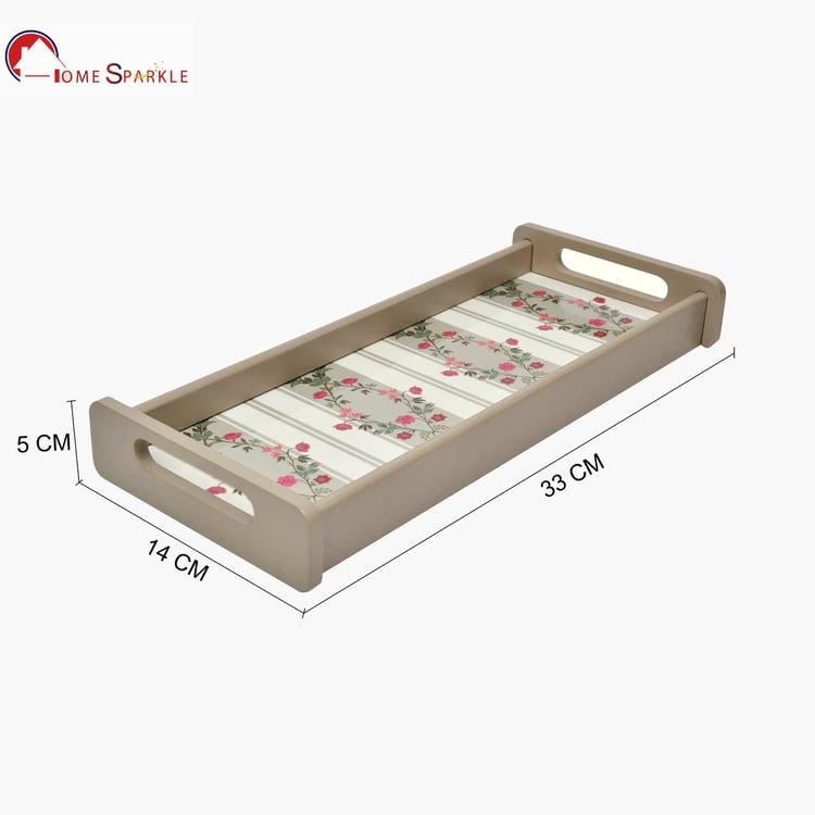 HOME SPARKLE Wooden Serving Tray - 33x14x5cm