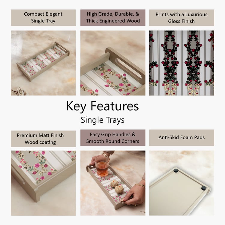 HOME SPARKLE Wooden Serving Tray - 33x14x5cm