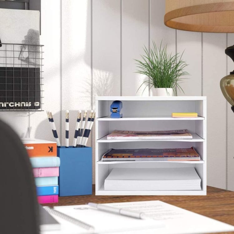 HOME SPARKLE Wooden Desktop Organiser