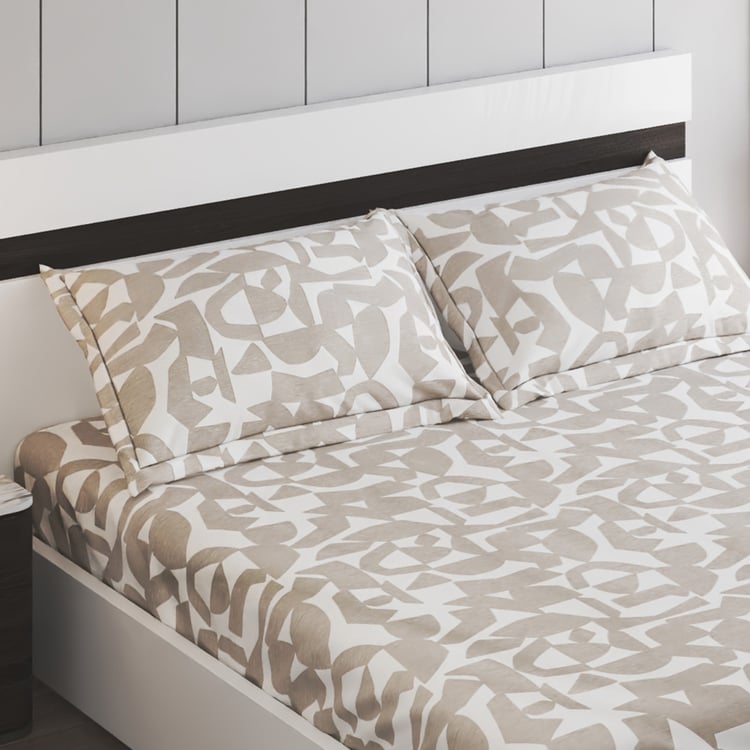 Ezra Cotton 144TC Printed 3Pcs King Fitted Bedsheet Set