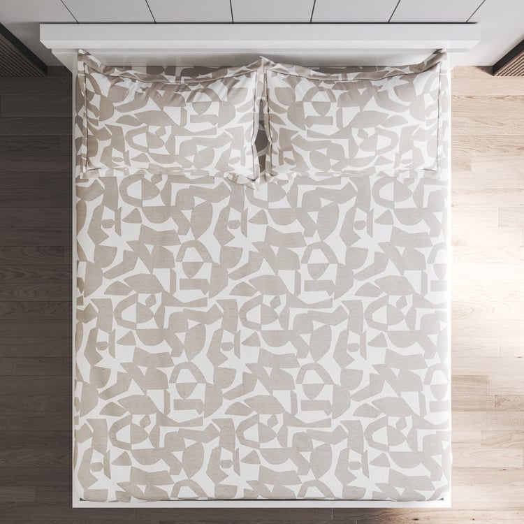 Ezra Cotton 144TC Printed 3Pcs King Fitted Bedsheet Set