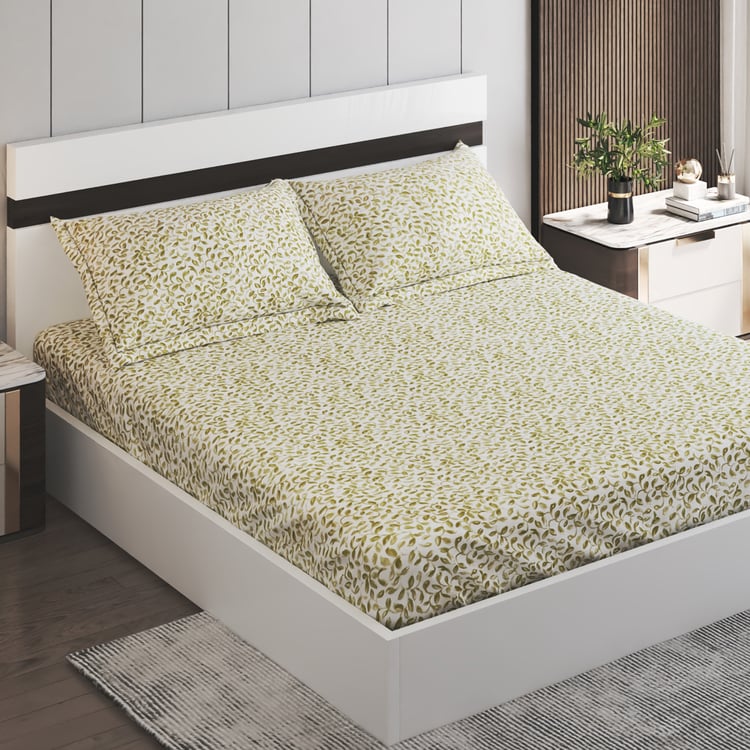 Ezra Cotton 144TC Printed 3Pcs King Fitted Bedsheet Set