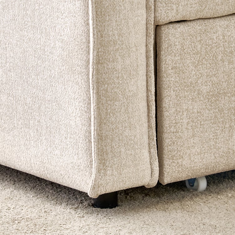 Benson Fabric 3-Seater Sofa Bed with Storage - Beige