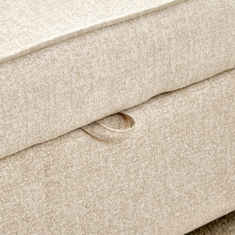 Benson Fabric 3-Seater Sofa Bed with Storage - Beige