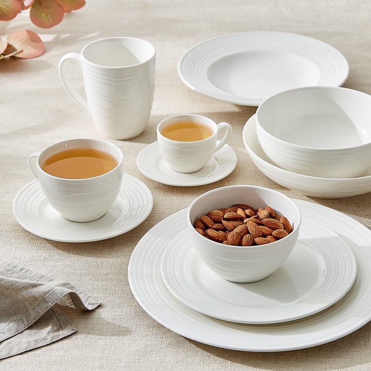 Marshmallow Meandro Bone China Cup and Saucer - 90ml