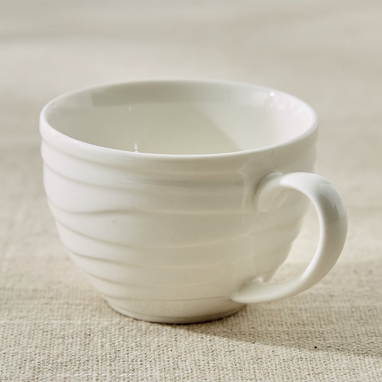 Marshmallow Meandro Bone China Cup and Saucer - 90ml