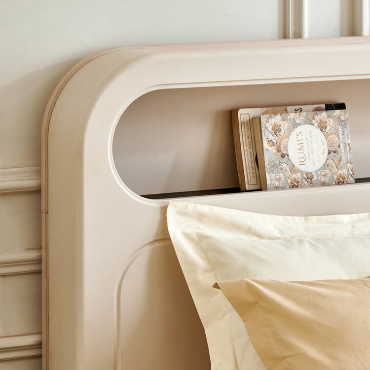 Saga Eclipse King Bed with Hydraulic Storage - Cream