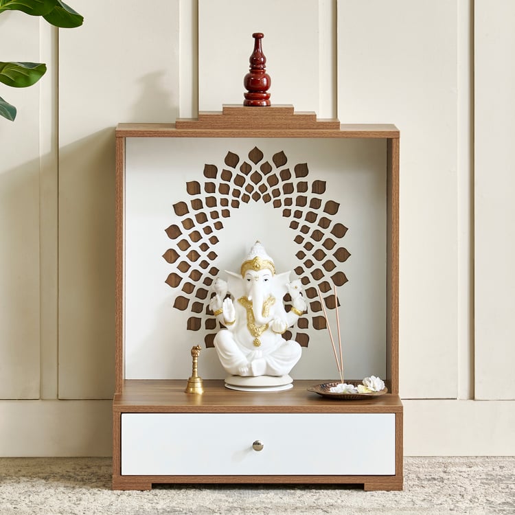 Helios Parnika Temple Unit with Drawer - Brown