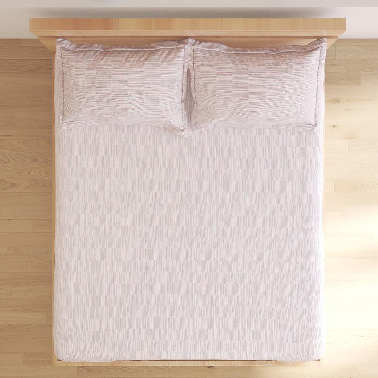 Nesta Cotton 180TC Striped 3Pcs Super King Bedsheet Set