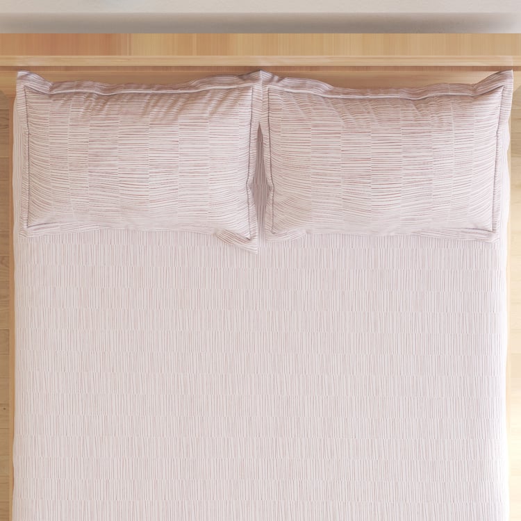 Nesta Cotton 180TC Striped 3Pcs Super King Bedsheet Set
