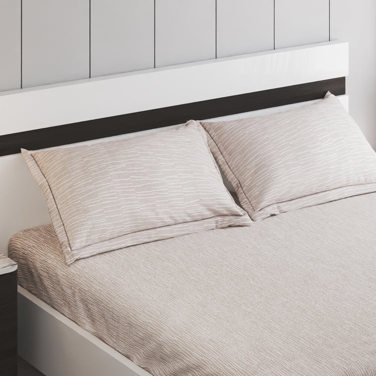 Nesta Cotton 180TC Striped 3Pcs Super King Bedsheet Set