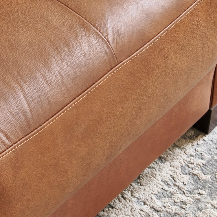 Colmar Half Leather 1-Seater Sofa - Tan