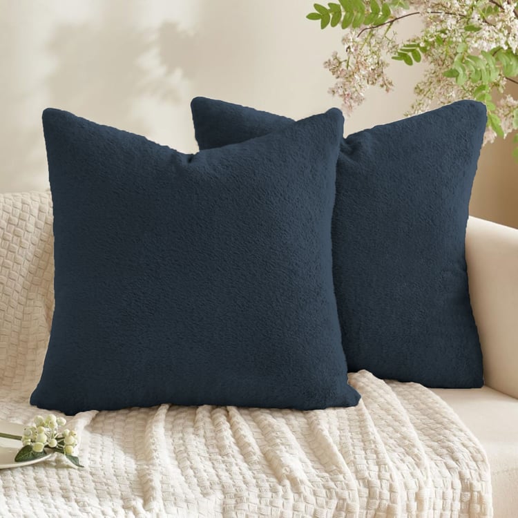 LUXE HOME Set of 2 Fuzzy Cushion Covers - 40x40cm
