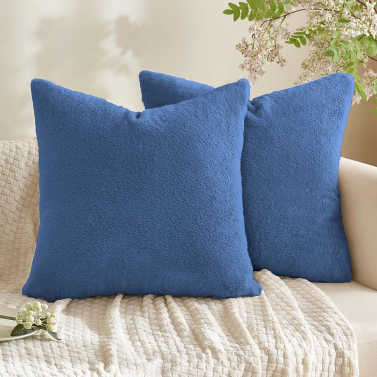 LUXE HOME Set of 2 Fuzzy Cushion Covers - 40x40cm