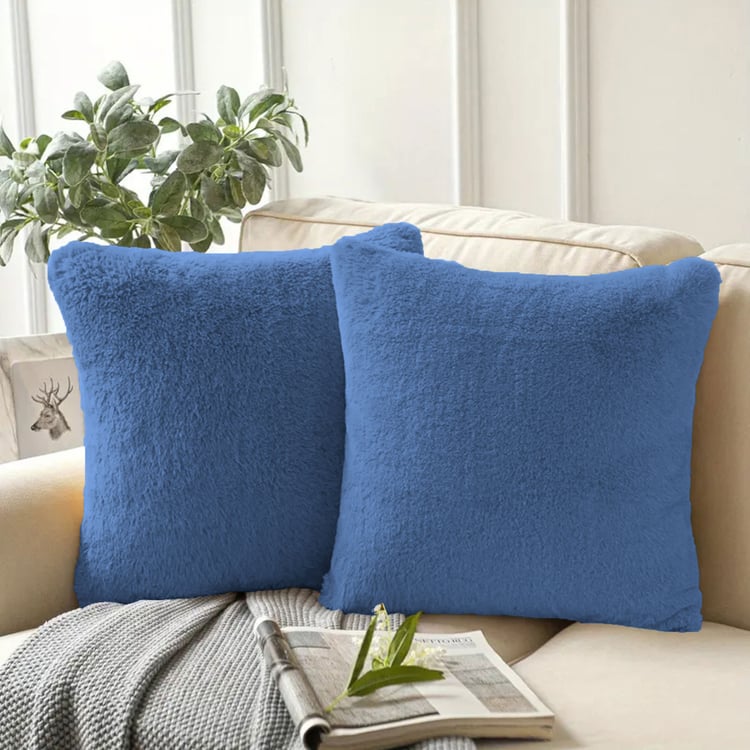 LUXE HOME Set of 2 Fuzzy Cushion Covers - 40x40cm